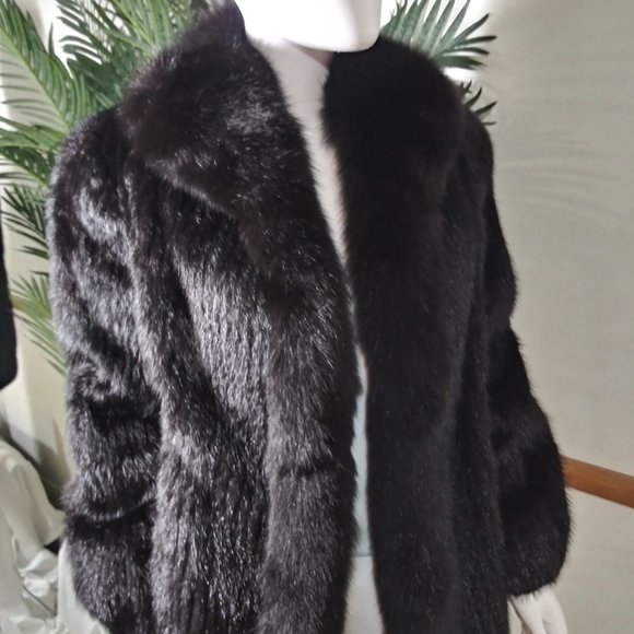 SOLD Garzia Designer Furs Black Fox Fur Coat-US 10 - Picture 6 of 12